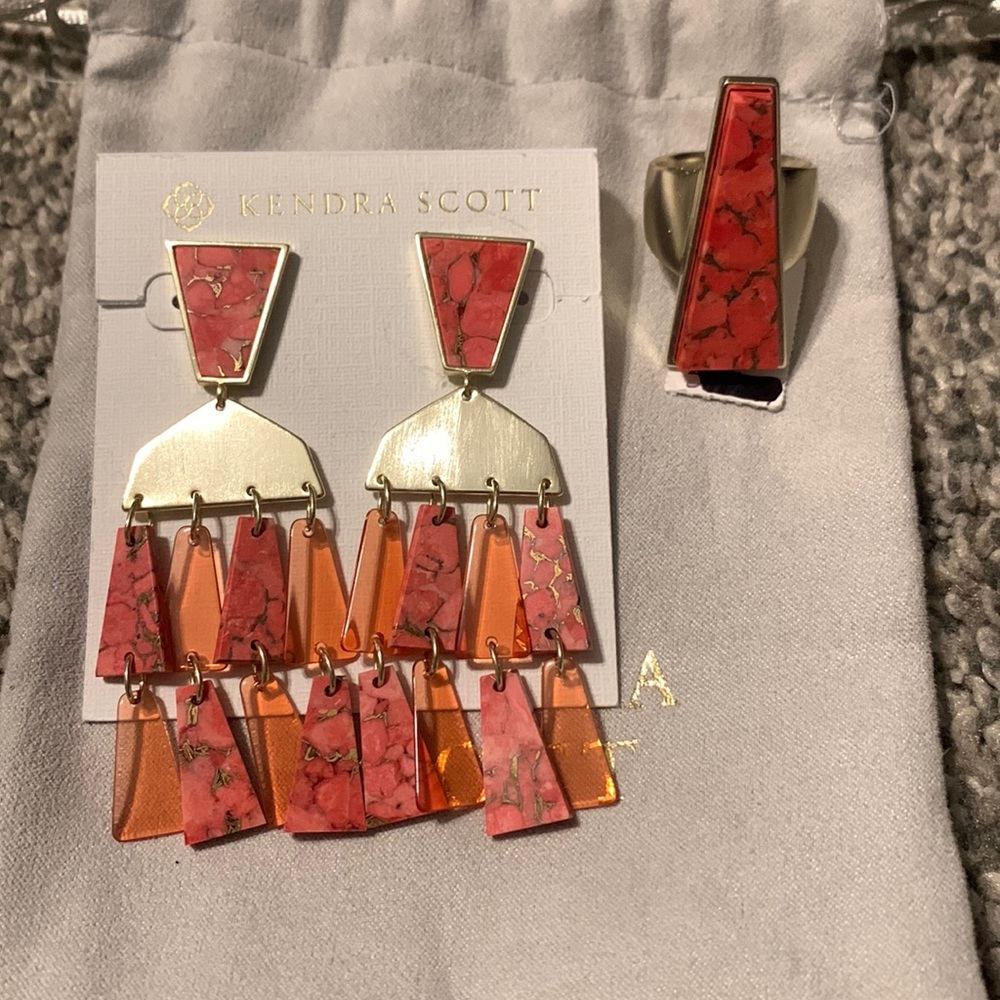 Kendra scott Rechelle  Earrings and ring